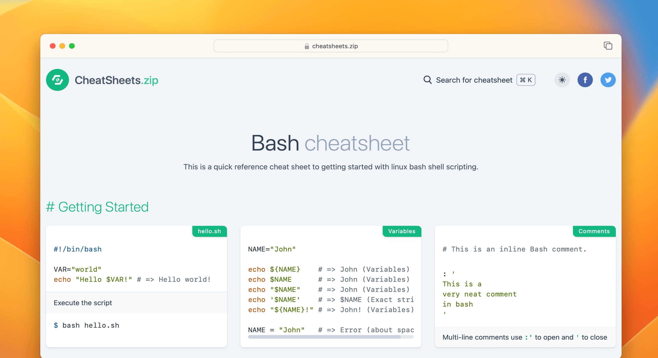 Bash Cheat Sheet & Quick Reference