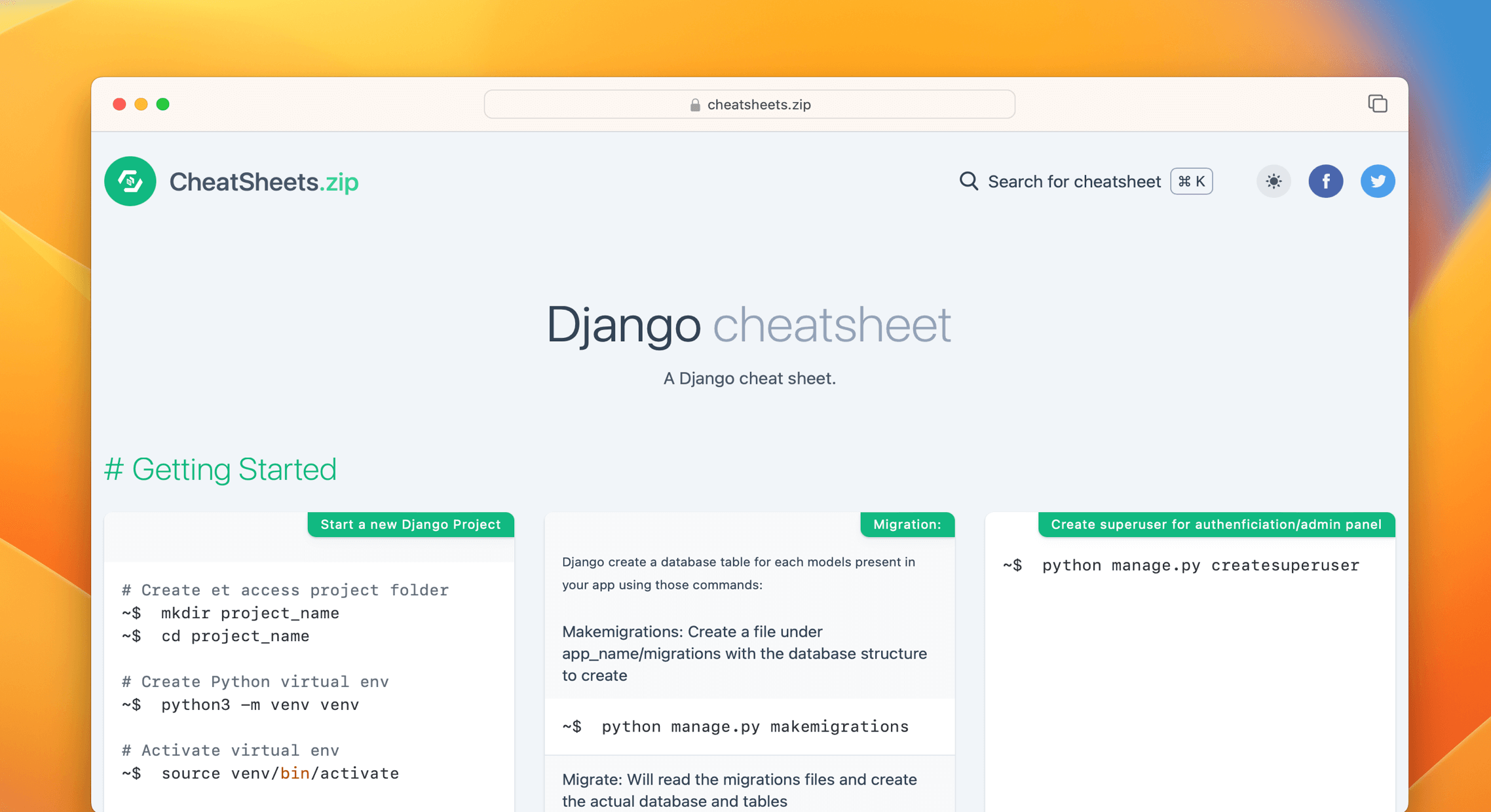 Django Cheat Sheet & Quick Reference