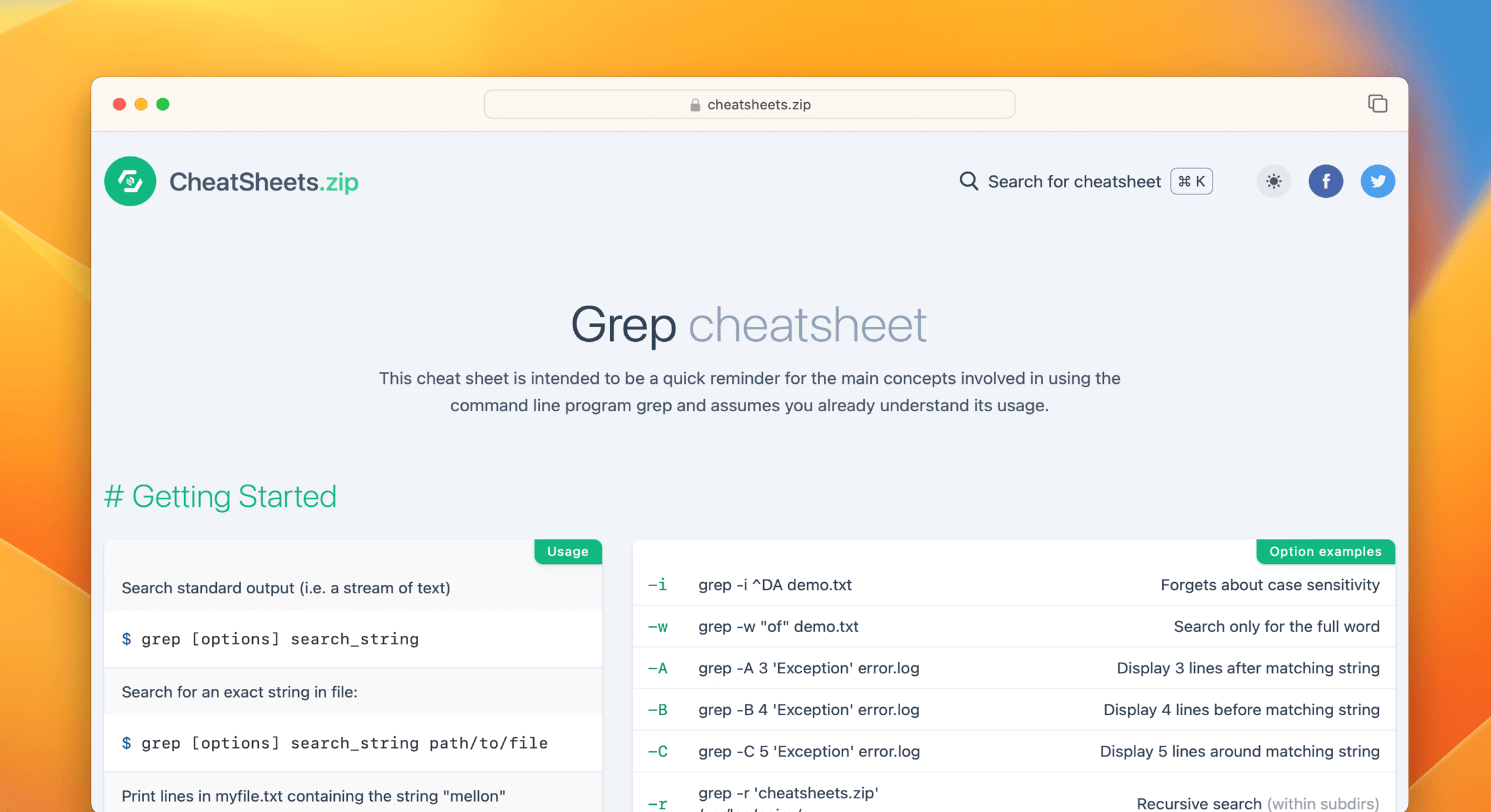 Grep Command Cheat Sheet & Quick Reference