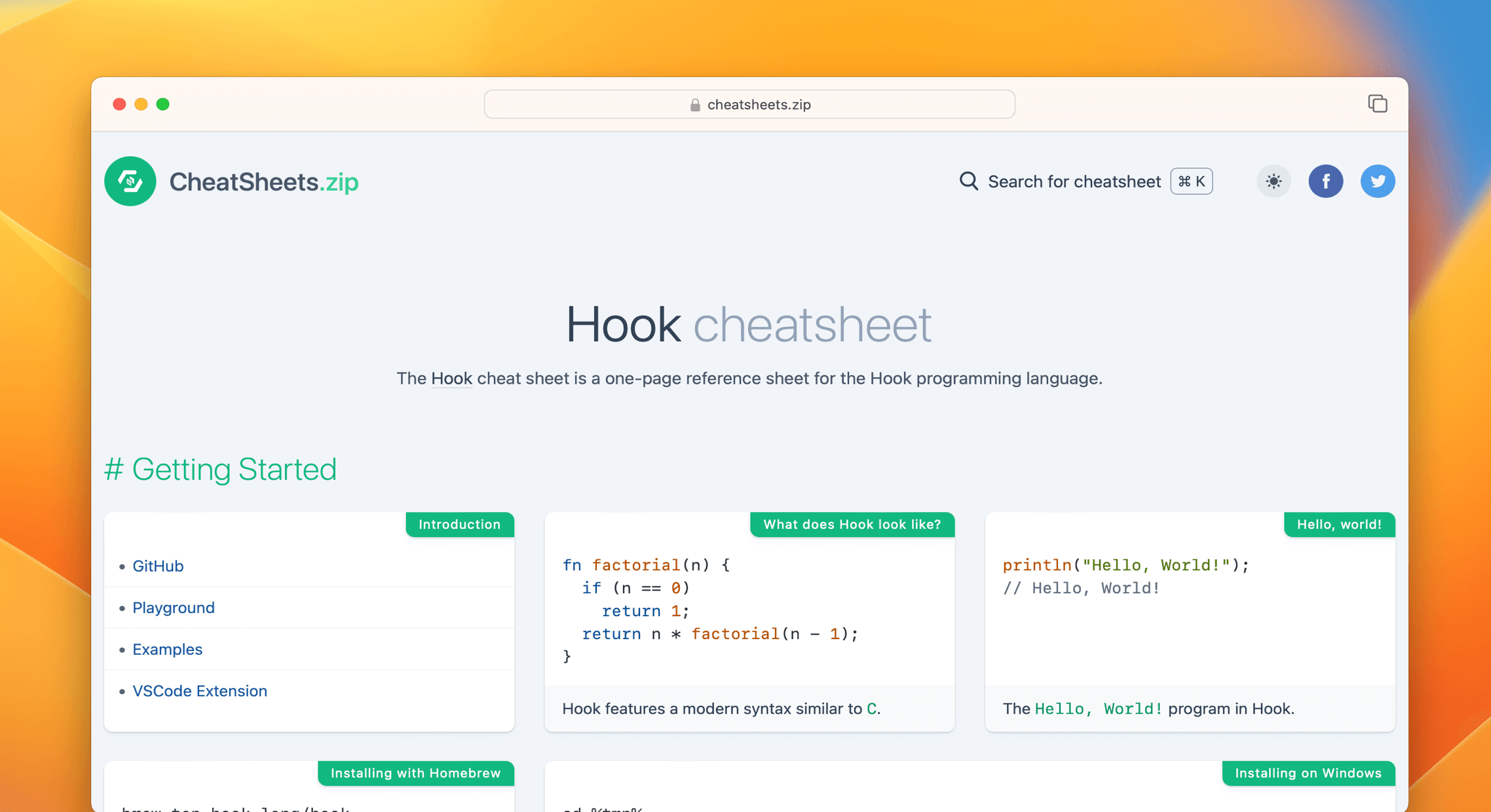 Hook Cheat Sheet & Quick Reference
