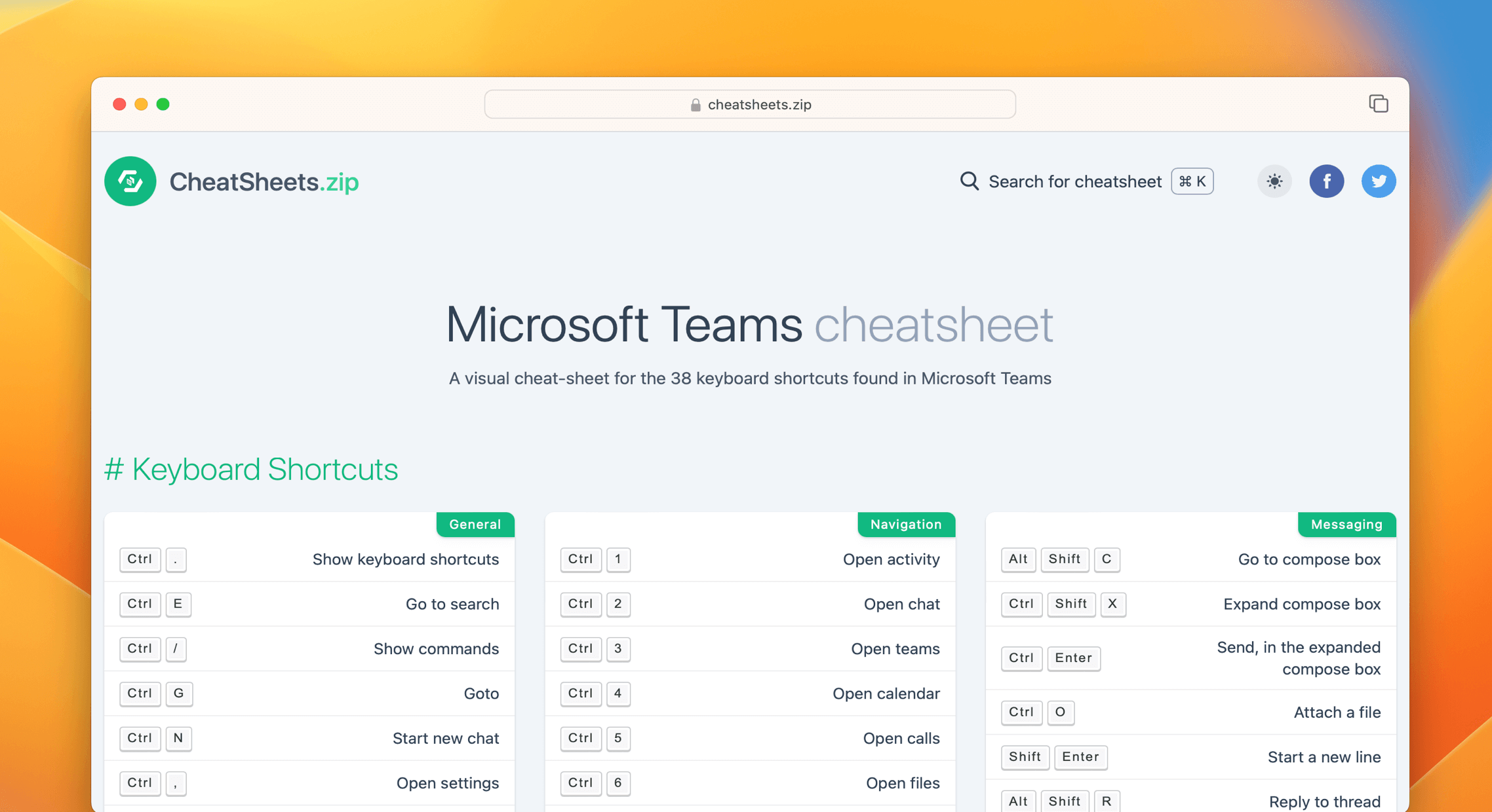 Microsoft Teams Cheat Sheet & Quick Reference
