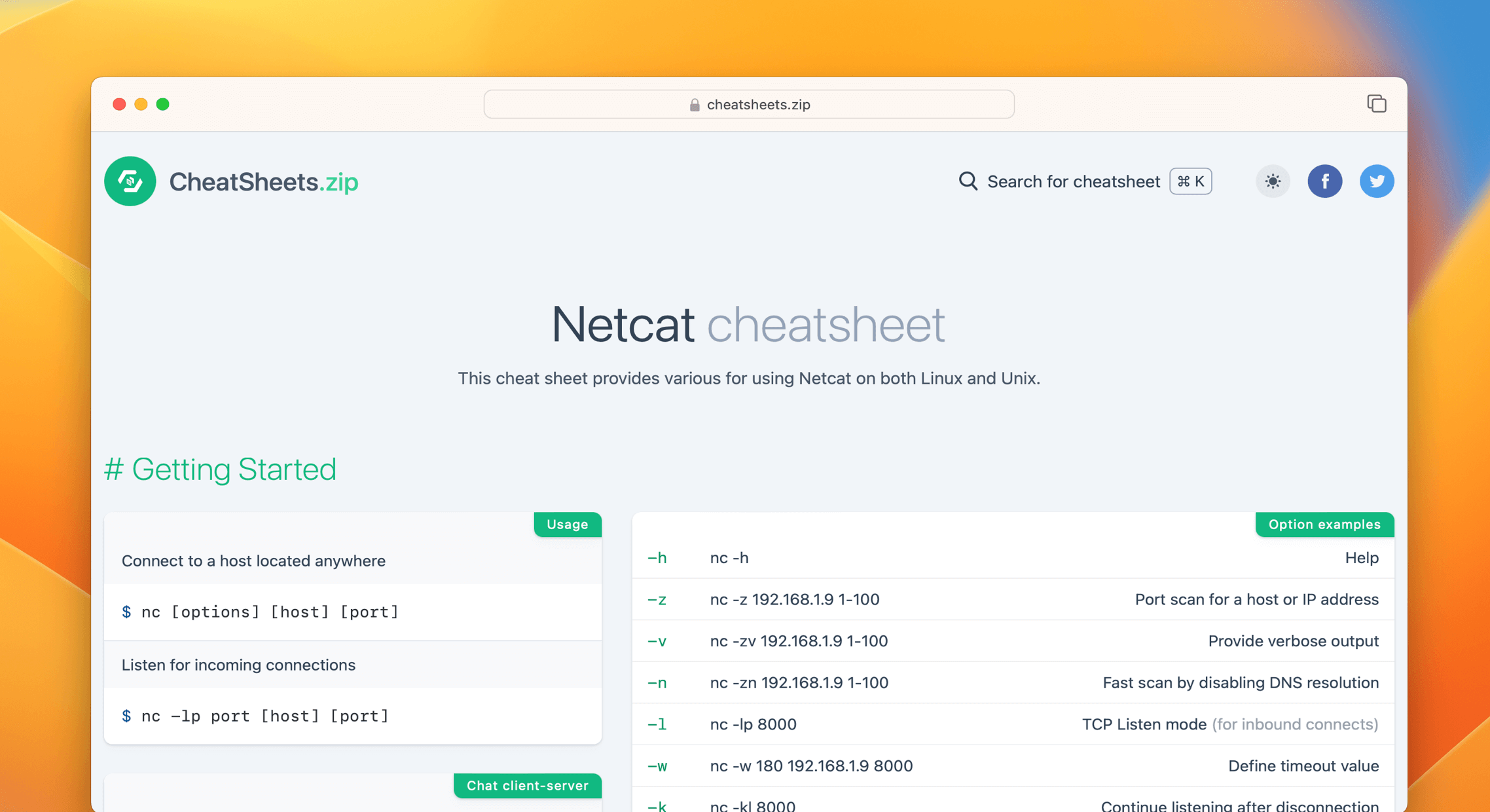 Netcat Command Cheat Sheet & Quick Reference