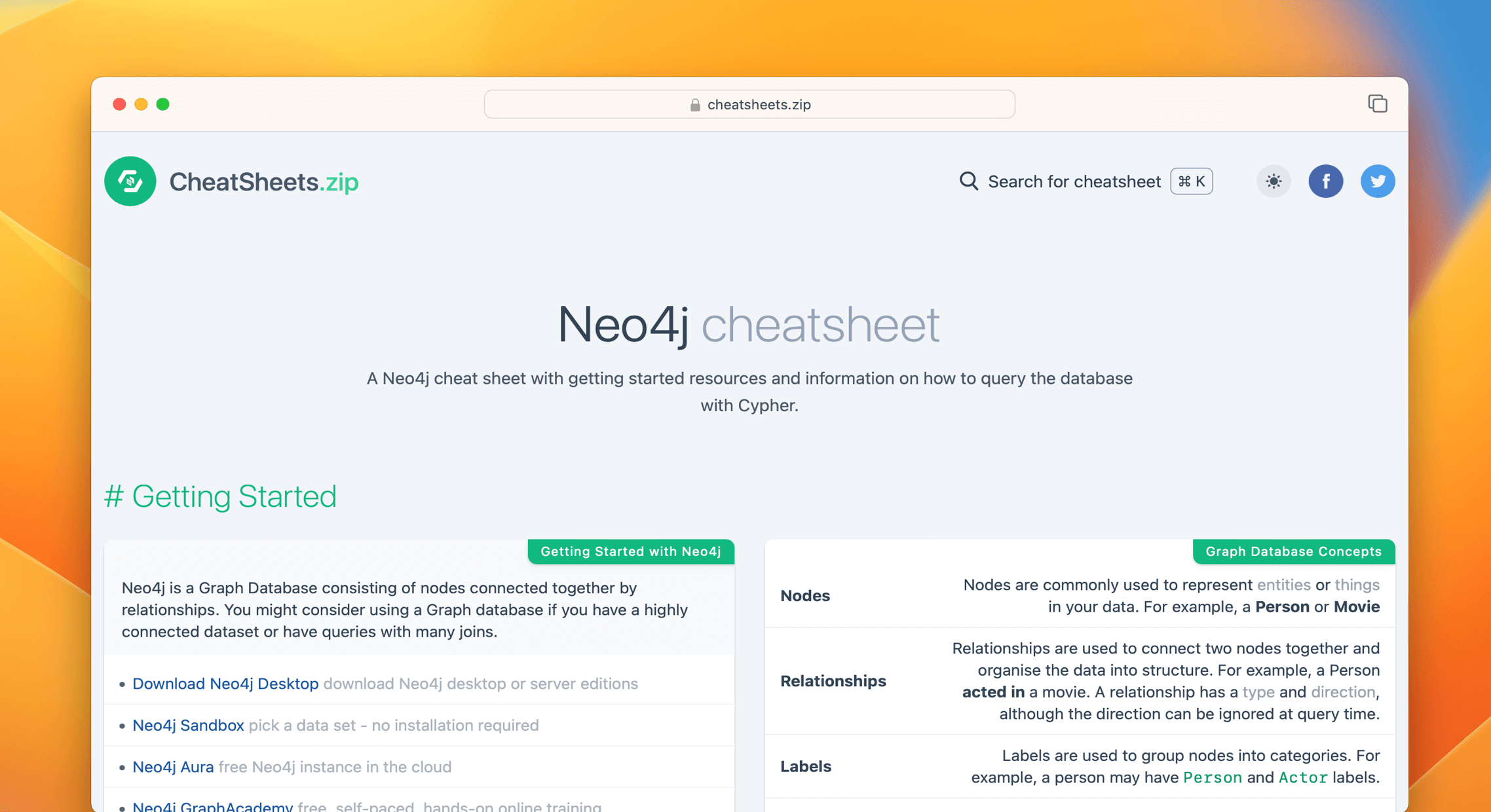 Neo4j Cheat Sheet & Quick Reference