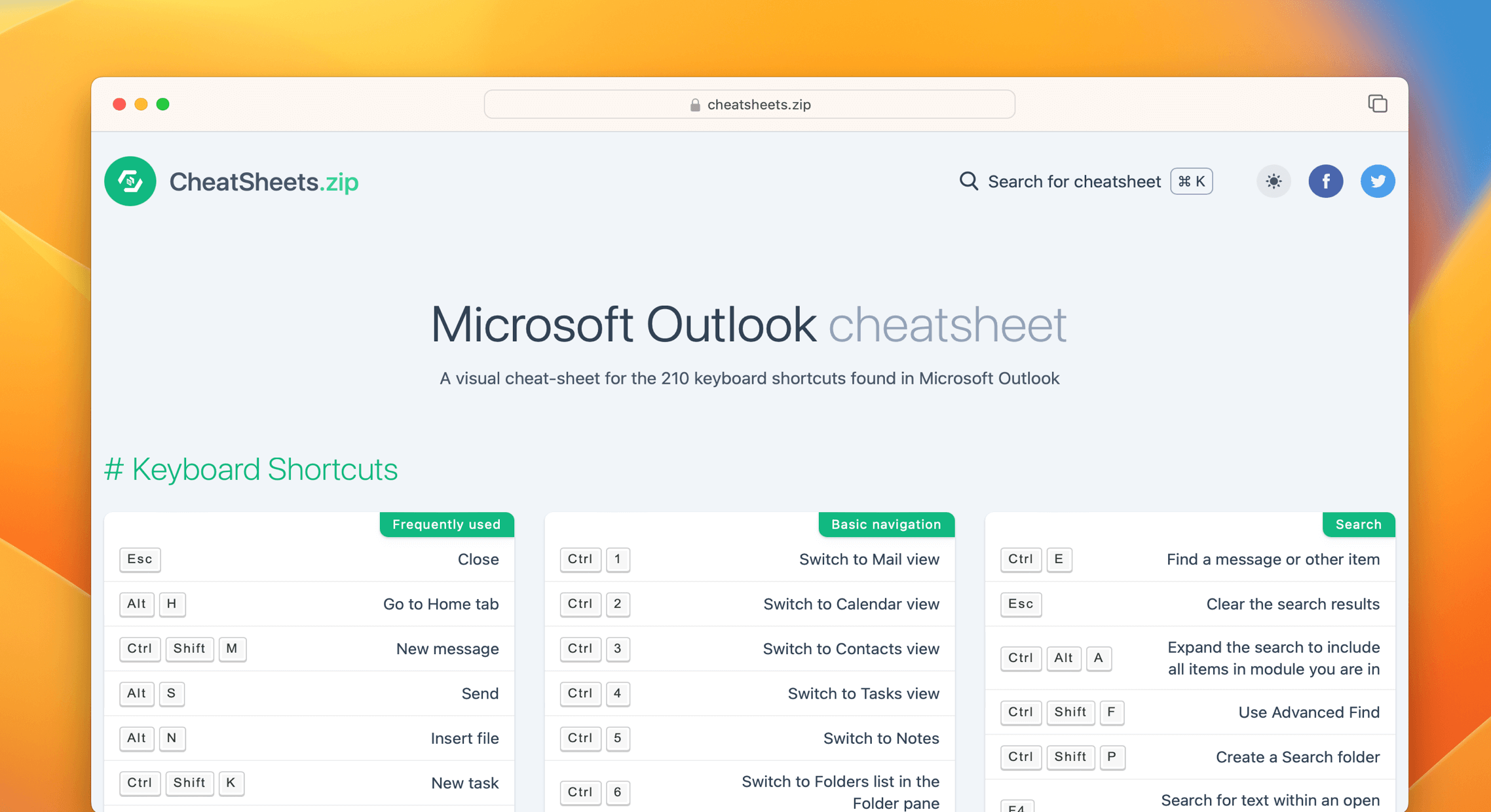 Microsoft Outlook Cheat Sheet And Quick Reference