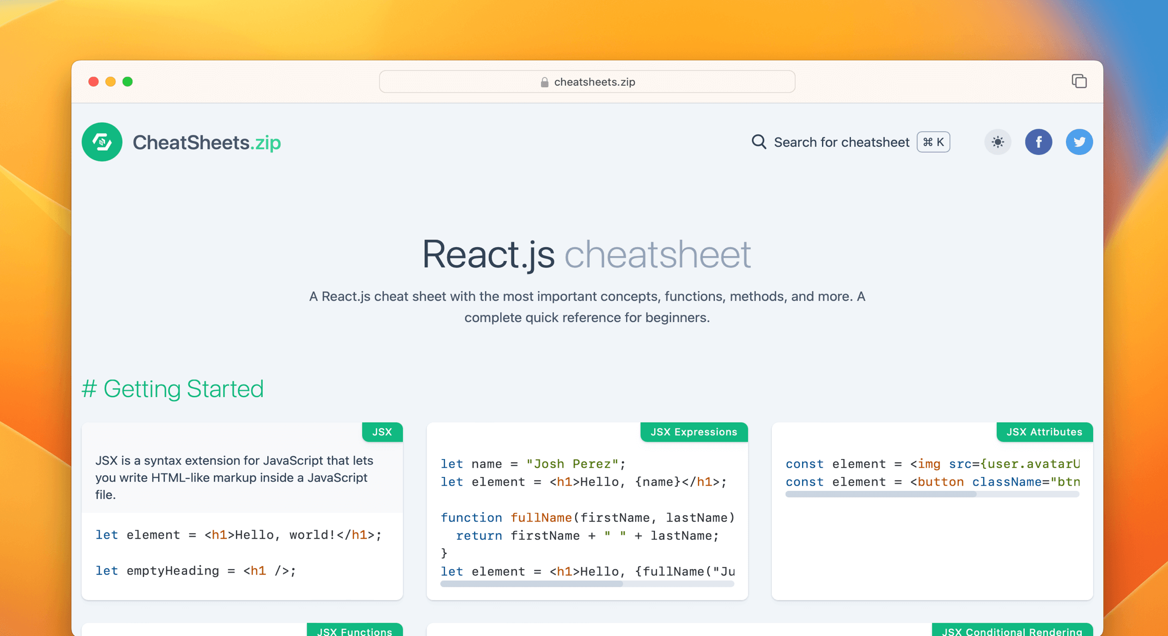 React Cheat Sheet & Quick Reference