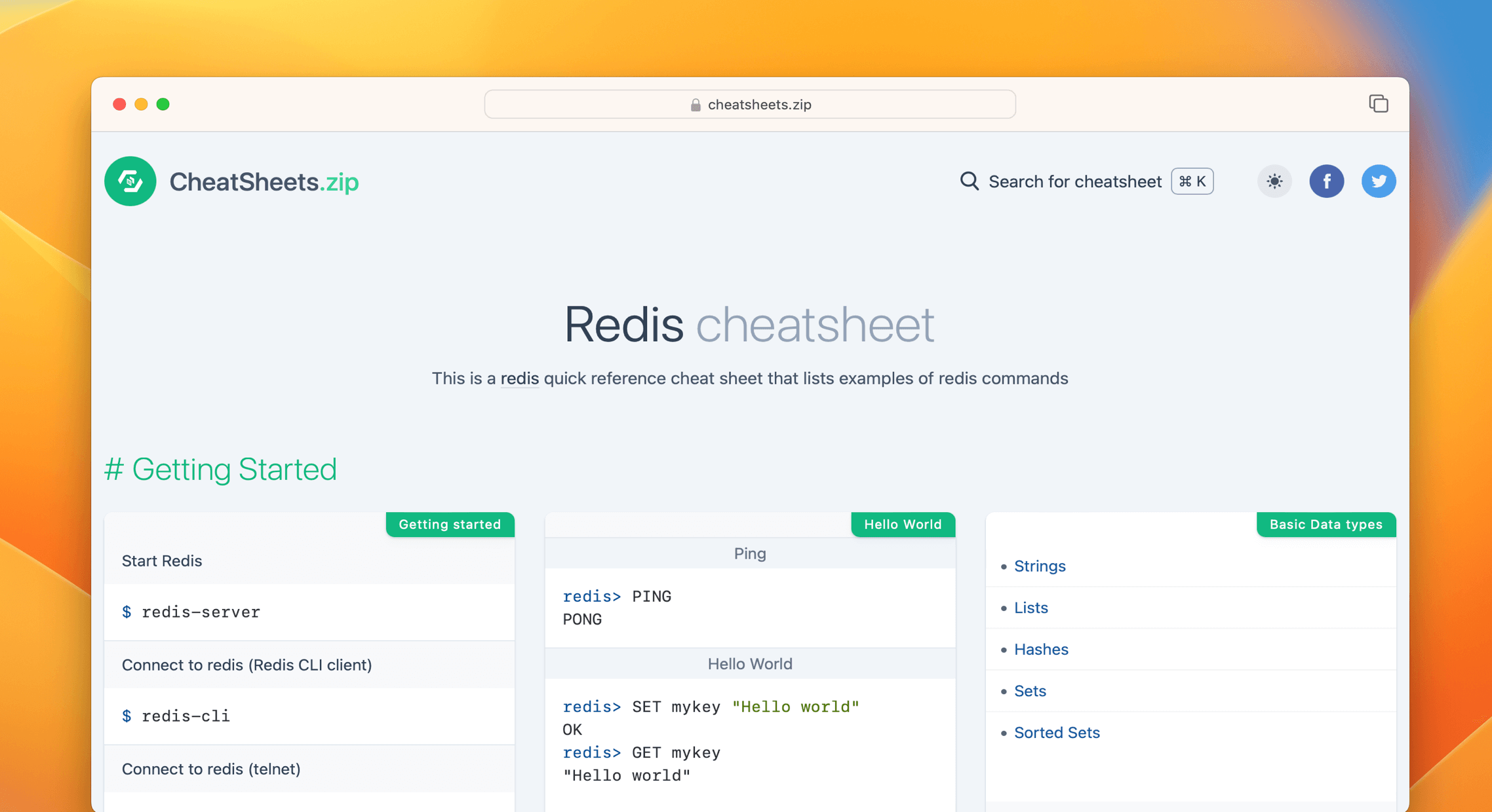 Redis Cheat Sheet & Quick Reference