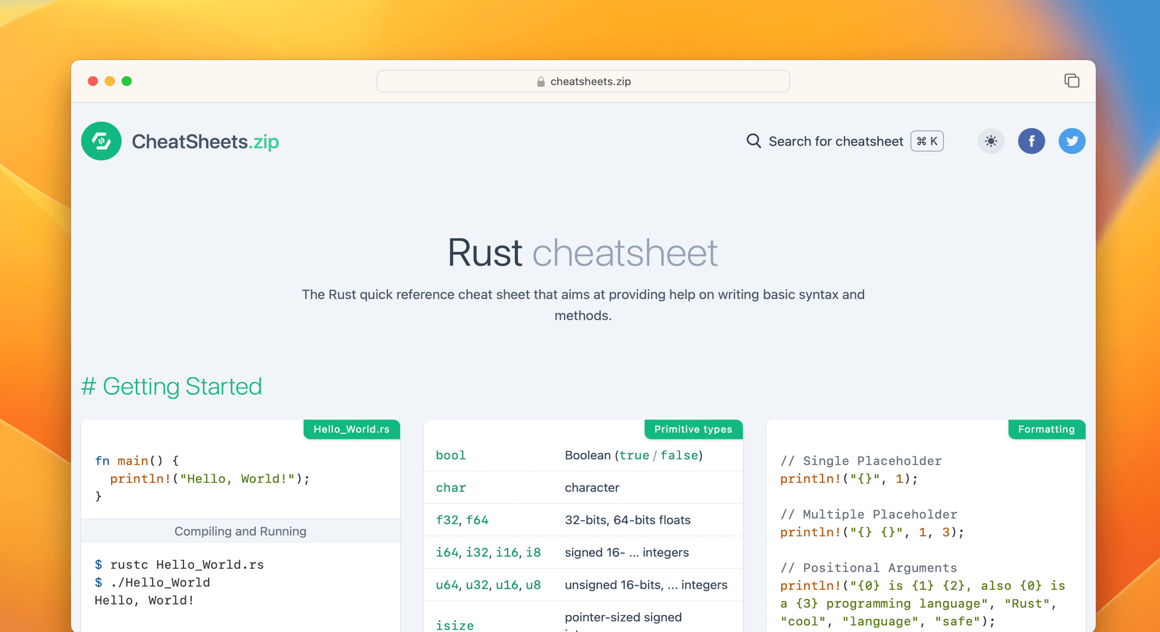 Rust Cheat Sheet & Quick Reference