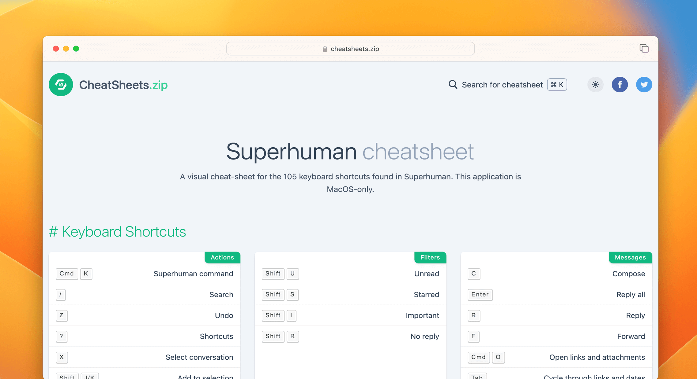 Superhuman Cheat Sheet & Quick Reference