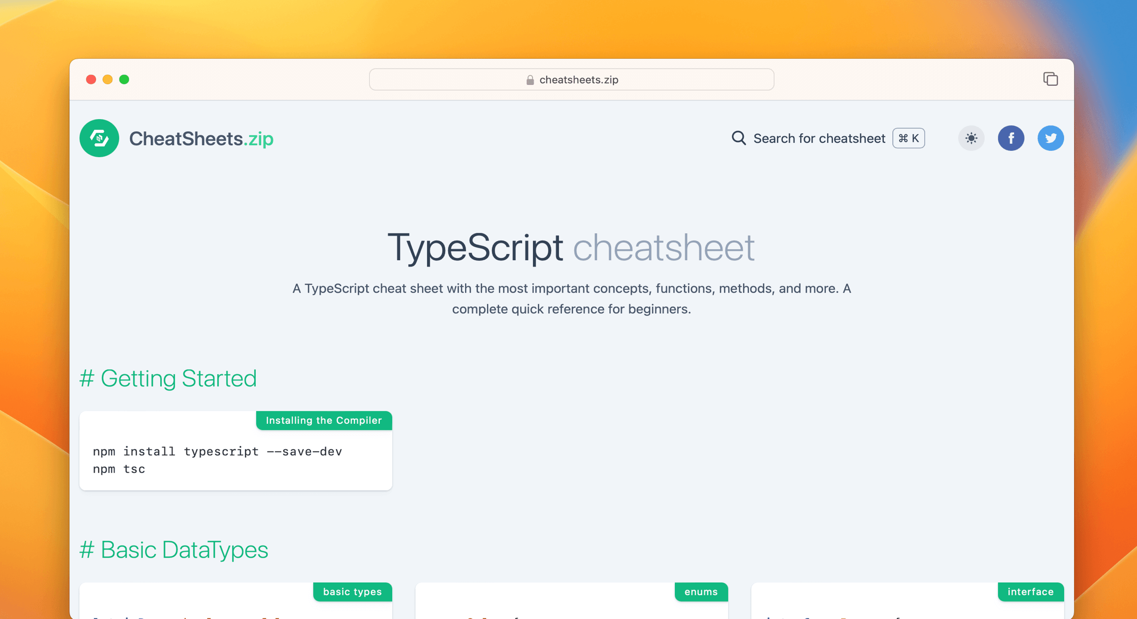 TypeScript Cheat Sheet & Quick Reference