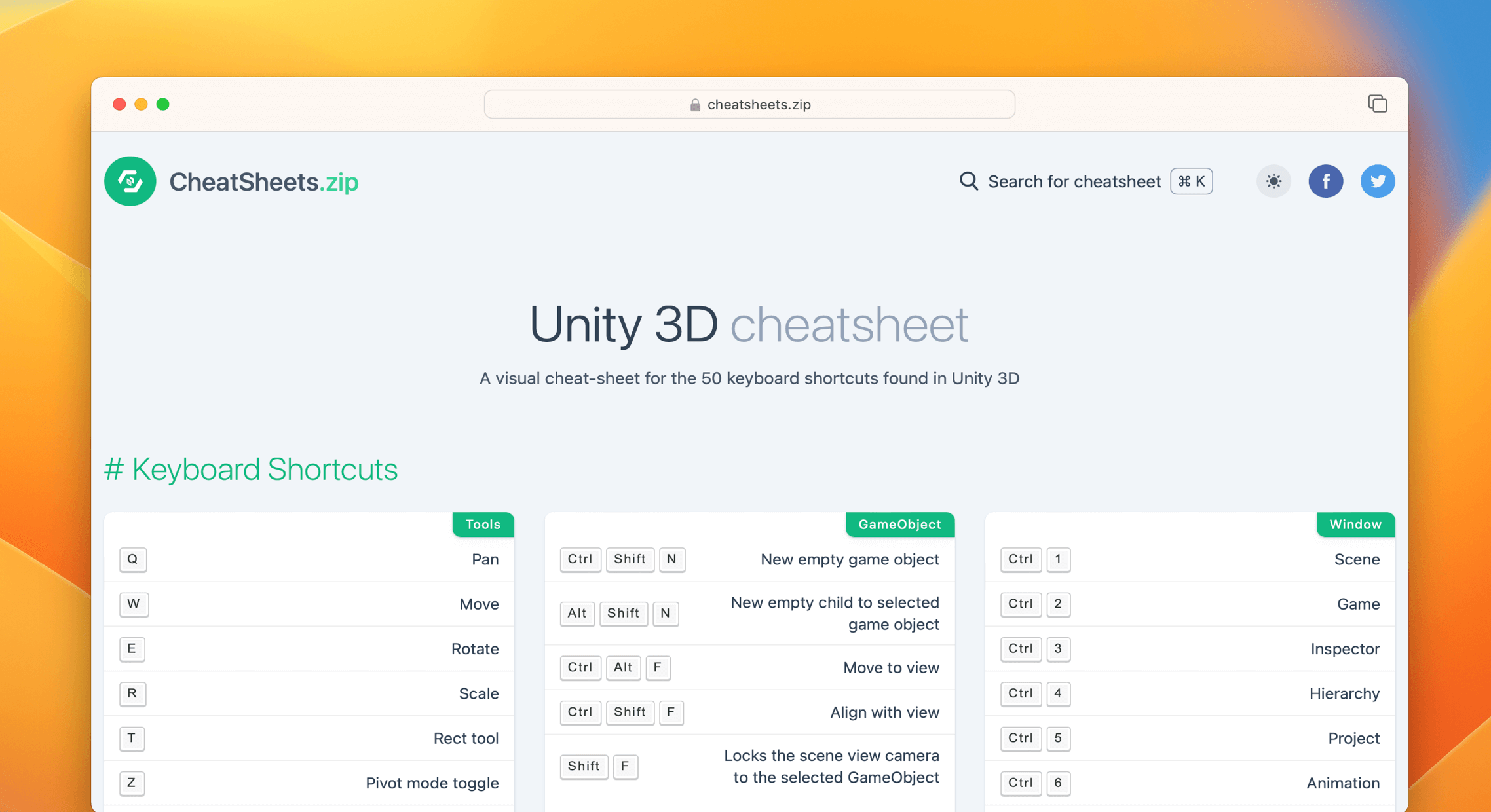 Unity 3D Cheat Sheet & Quick Reference