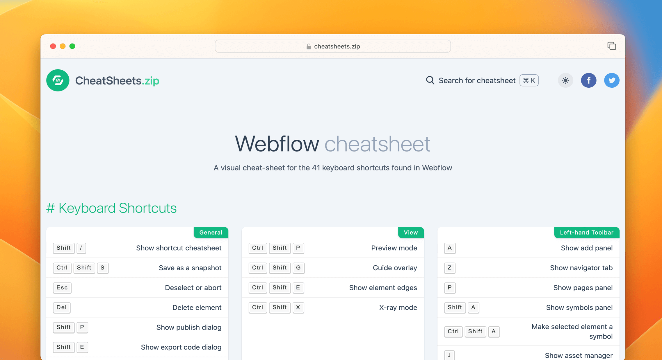 Web Flow Quick Stack Webflow Cheat Sheet & Quick Reference